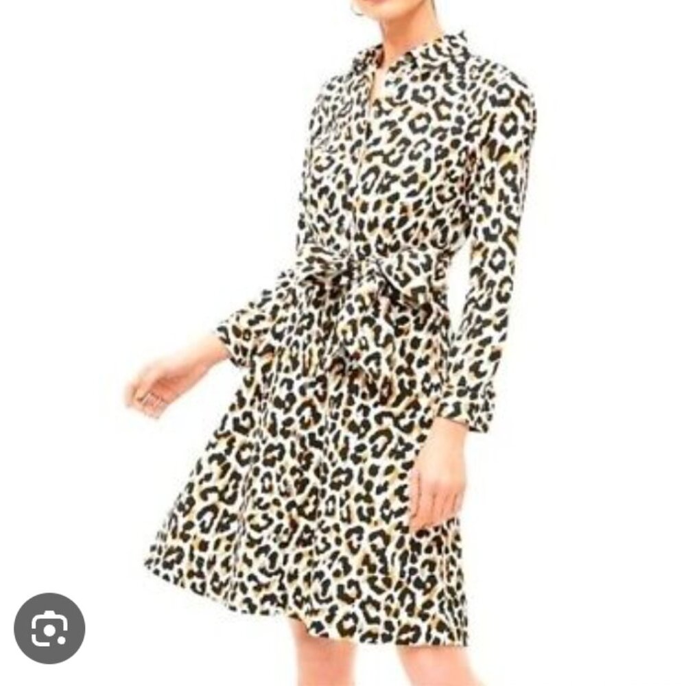 J. Crew Factory Leopard Shirtdress Size 2